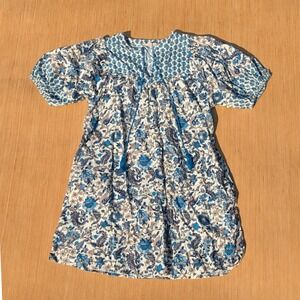 Knox Rose Dress Mini Blue‎ Floral Mini Dress Bohemian Cottage Puff Women Medium